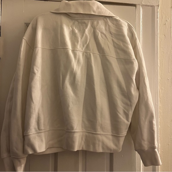 Abercrombie & Fitch Soft Collection Sweater Sweatshirt Buttons Collar White XL - Picture 7 of 8